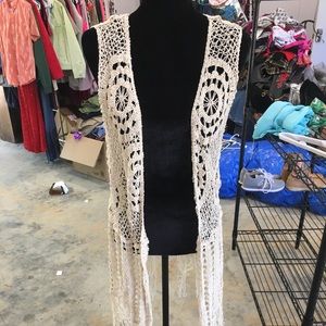 Amazing crochet and fringe knit vest